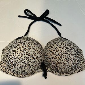 Victoria's Secret Leopard Print Underwire Push-up Bikini Top 36D